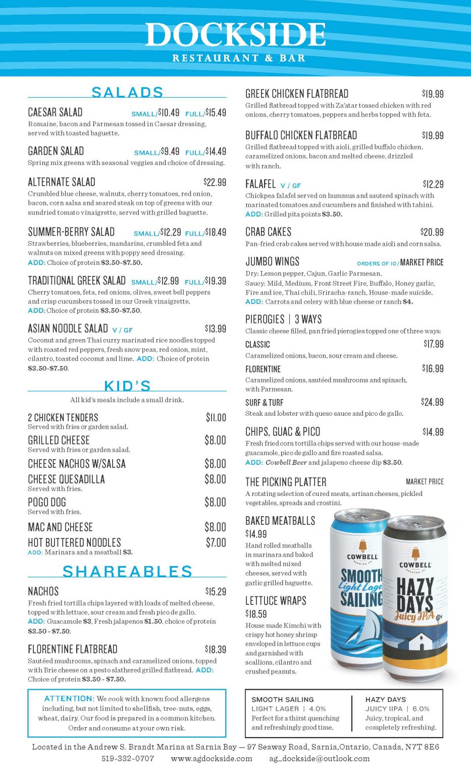 Menu Alternate Grounds Dockside